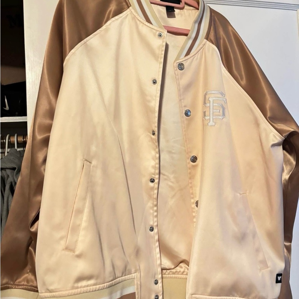 The Wild Collective SF Giants Satin Bomber Jacket